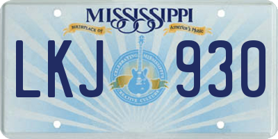 MS license plate LKJ930