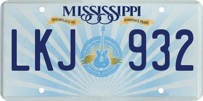 MS license plate LKJ932