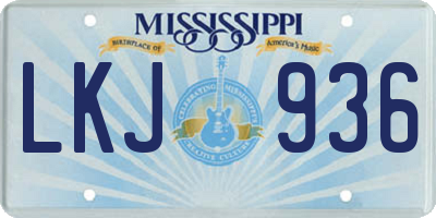 MS license plate LKJ936