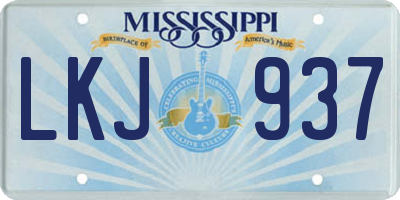 MS license plate LKJ937
