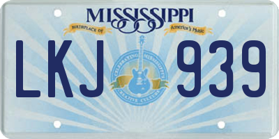 MS license plate LKJ939