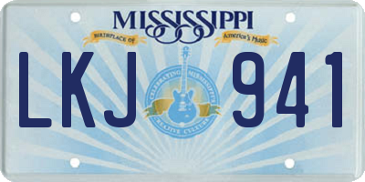 MS license plate LKJ941
