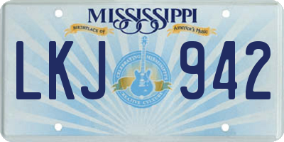 MS license plate LKJ942