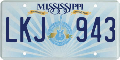MS license plate LKJ943