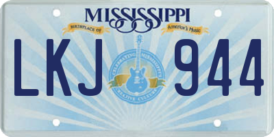 MS license plate LKJ944