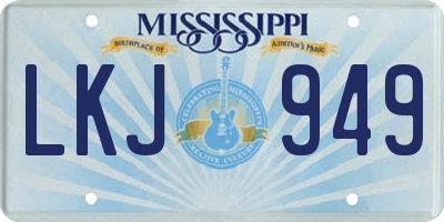 MS license plate LKJ949