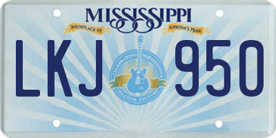MS license plate LKJ950