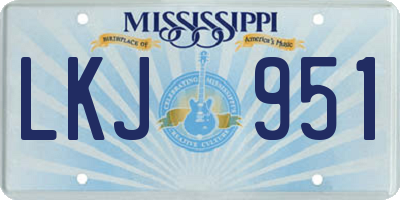 MS license plate LKJ951