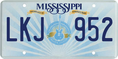 MS license plate LKJ952