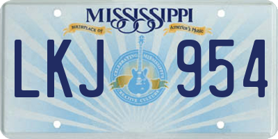 MS license plate LKJ954