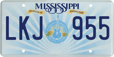 MS license plate LKJ955