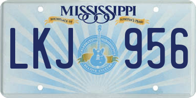 MS license plate LKJ956
