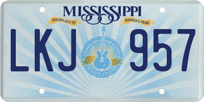 MS license plate LKJ957