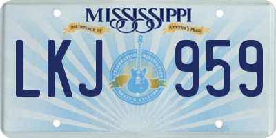 MS license plate LKJ959