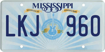 MS license plate LKJ960