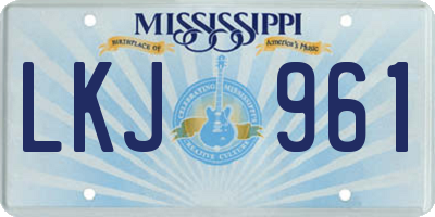 MS license plate LKJ961