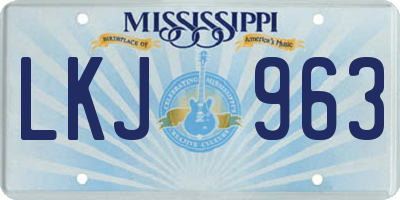 MS license plate LKJ963
