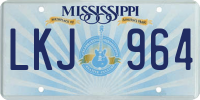 MS license plate LKJ964