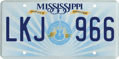 MS license plate LKJ966