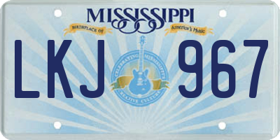 MS license plate LKJ967
