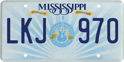 MS license plate LKJ970
