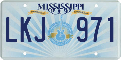 MS license plate LKJ971