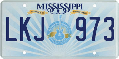 MS license plate LKJ973