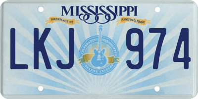 MS license plate LKJ974