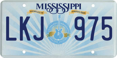 MS license plate LKJ975