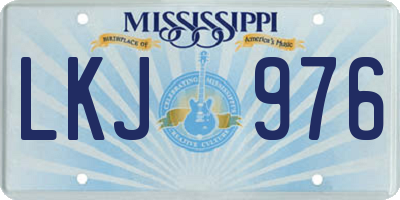 MS license plate LKJ976