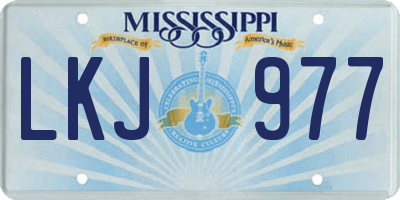 MS license plate LKJ977