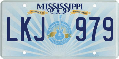 MS license plate LKJ979