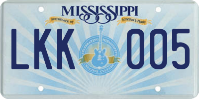 MS license plate LKK005
