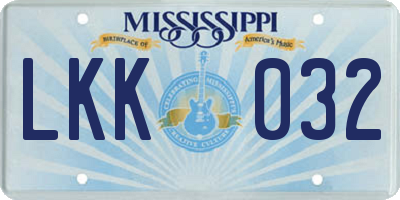 MS license plate LKK032