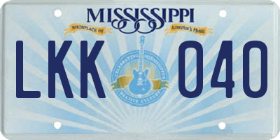 MS license plate LKK040