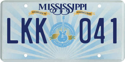 MS license plate LKK041