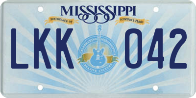 MS license plate LKK042