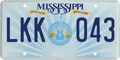 MS license plate LKK043