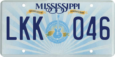 MS license plate LKK046