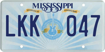 MS license plate LKK047