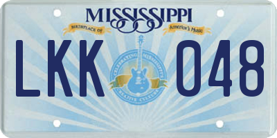 MS license plate LKK048