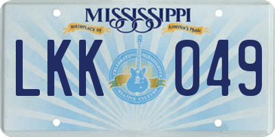 MS license plate LKK049