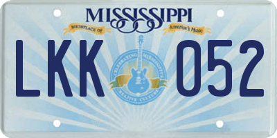 MS license plate LKK052