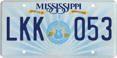 MS license plate LKK053
