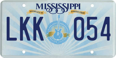 MS license plate LKK054