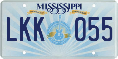 MS license plate LKK055