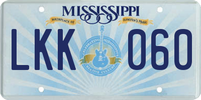MS license plate LKK060
