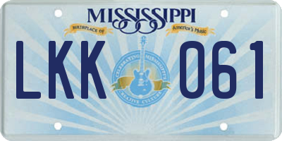 MS license plate LKK061