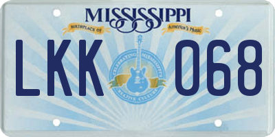 MS license plate LKK068