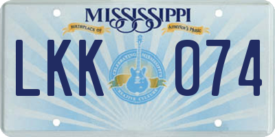 MS license plate LKK074